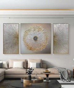 Gold Frame 50*70 - 70*70 - 50*70 Cm Crystall Porsalein Painting Style For Living Room